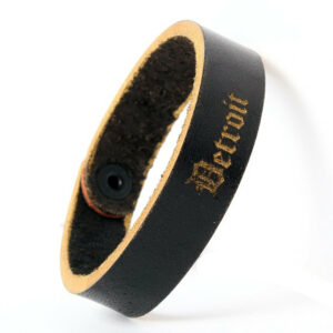 Detroit Gold Leather Bracelet