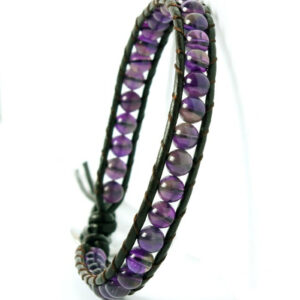 Leather Gem Amethyst
