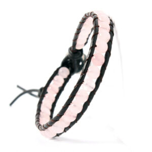 Leather Gem Rose Quartz