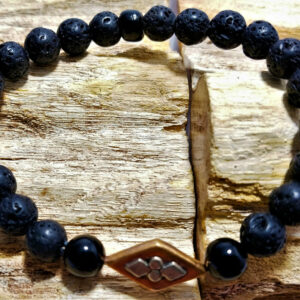 Obsidian Copper Bead