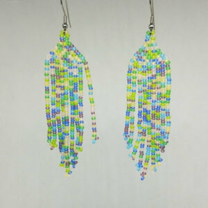 Pastel Beach Glass Diamond Fringe Earrings