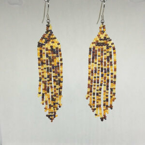 Tortoise Beach Glass Diamond Fringe Earrings
